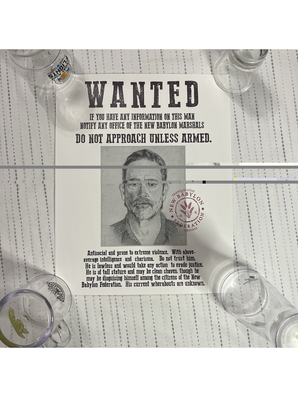 The Walking Dead 2023 Supply Drop Exclusive 8"X10" Negan Wanted Poster